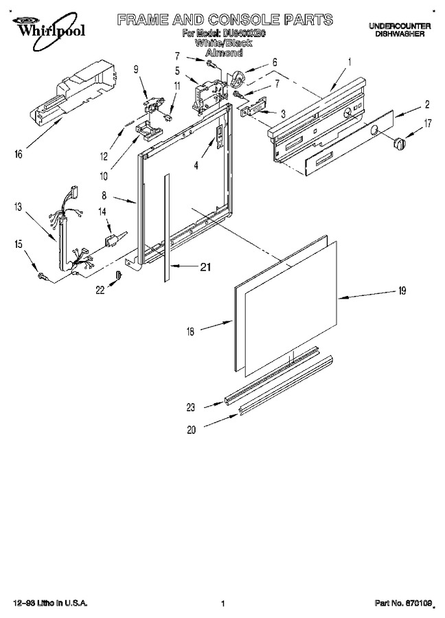 Diagram for DU8400XB0
