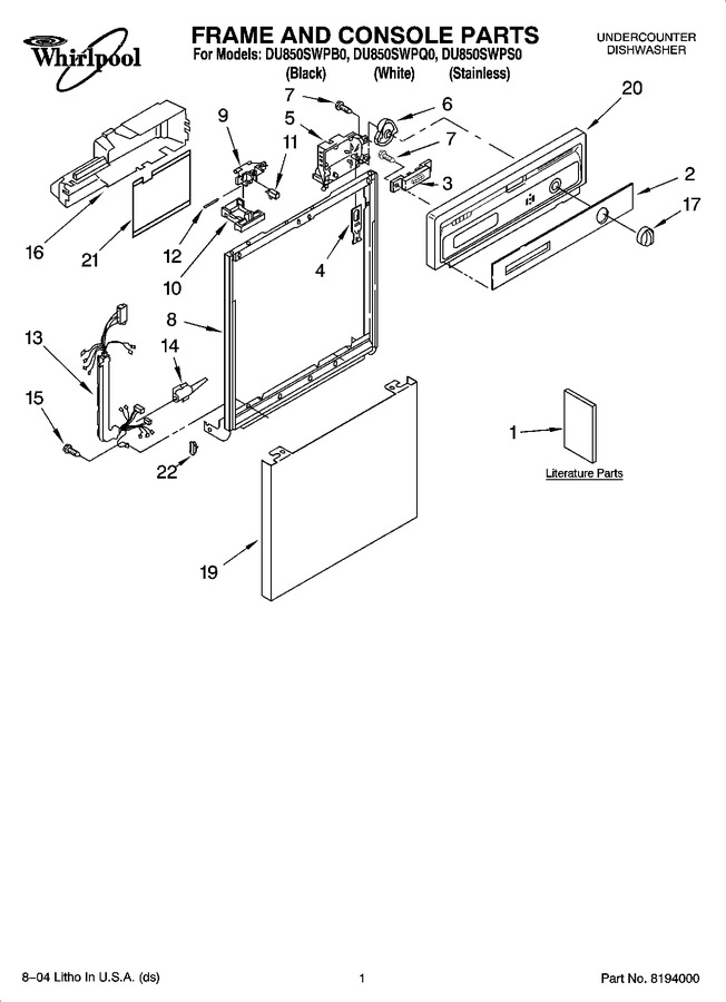 Diagram for DU850SWPB0