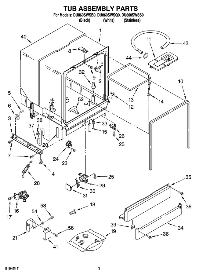 Diagram for DU860SWSS0