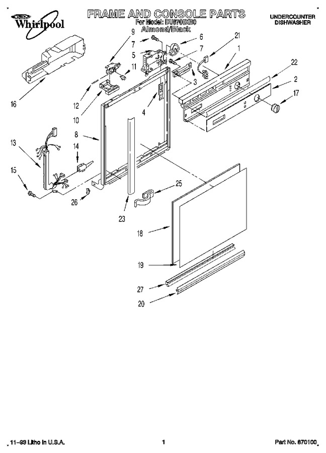 Diagram for DU8700XB0