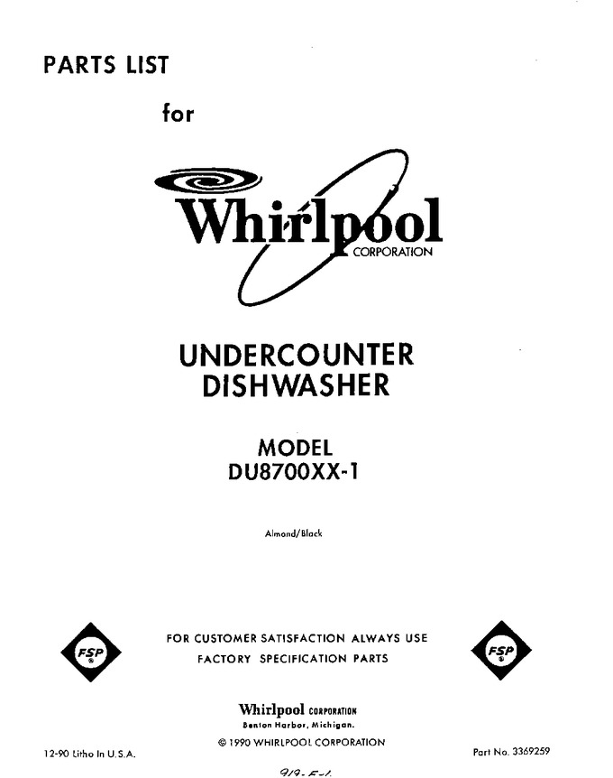 Diagram for DU8700XX1