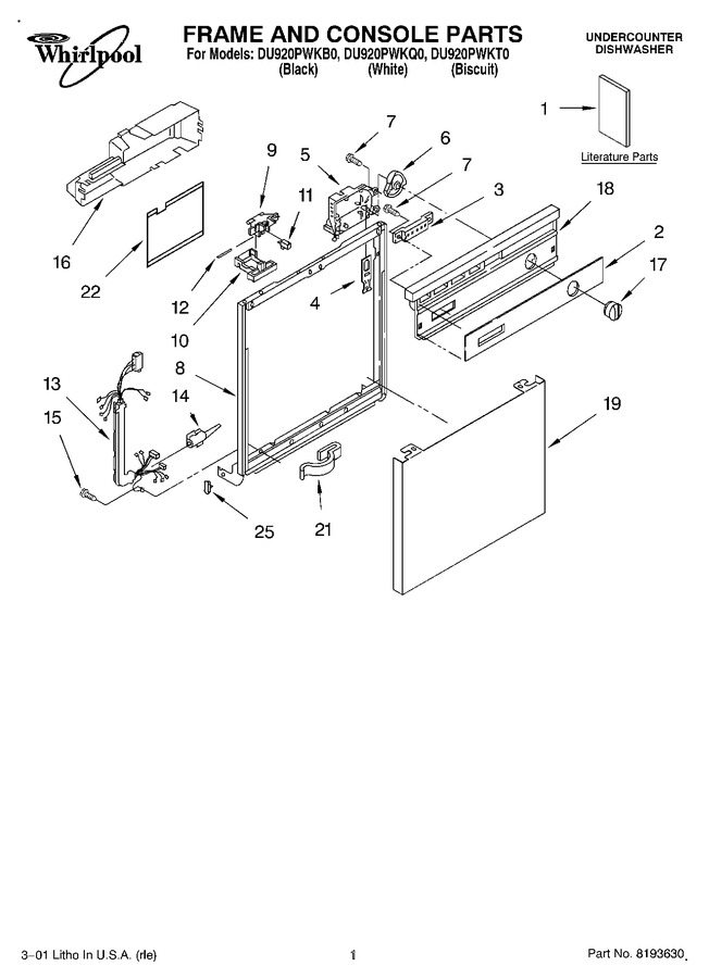 Diagram for DU920PWKB0