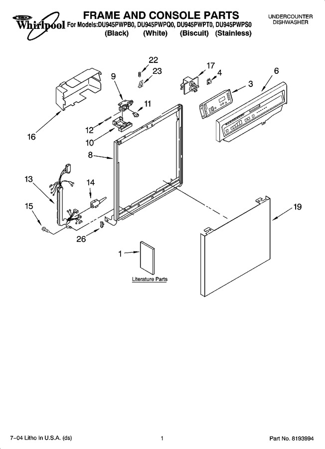 Diagram for DU945PWPB0