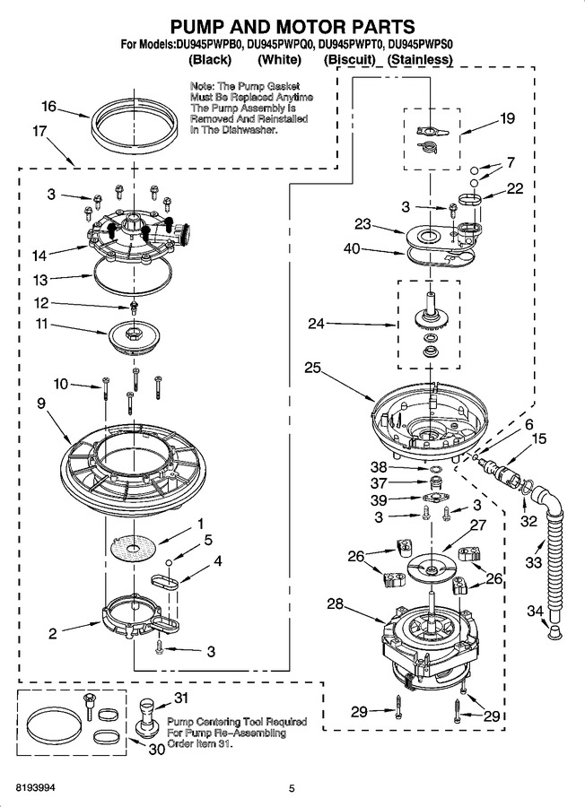 Diagram for DU945PWPB0