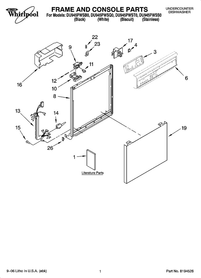 Diagram for DU945PWSQ0