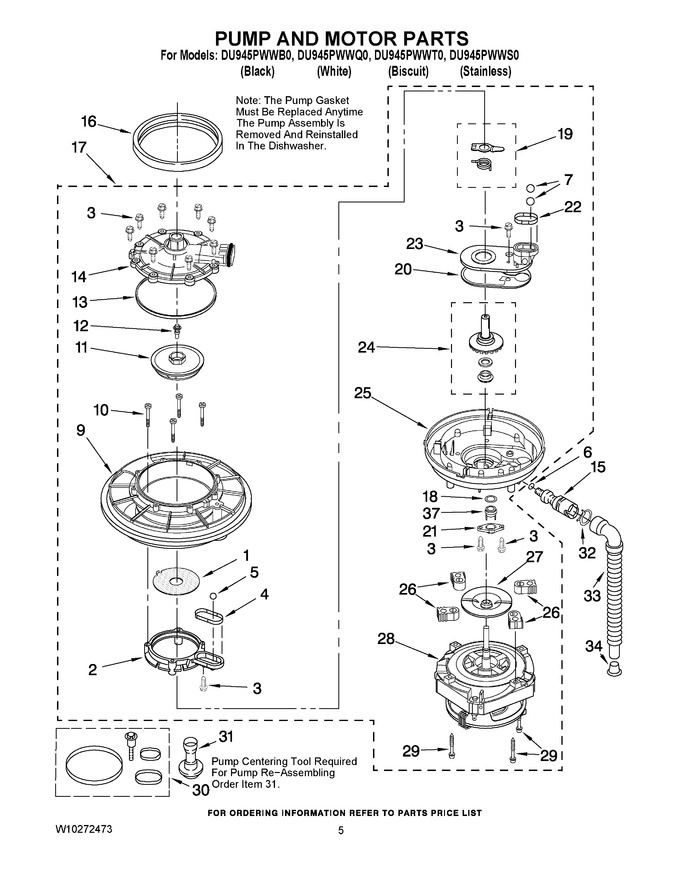 Diagram for DU945PWWB0