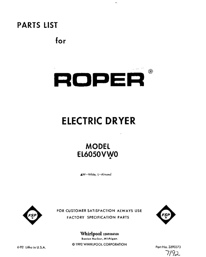 Diagram for EL6050VW0