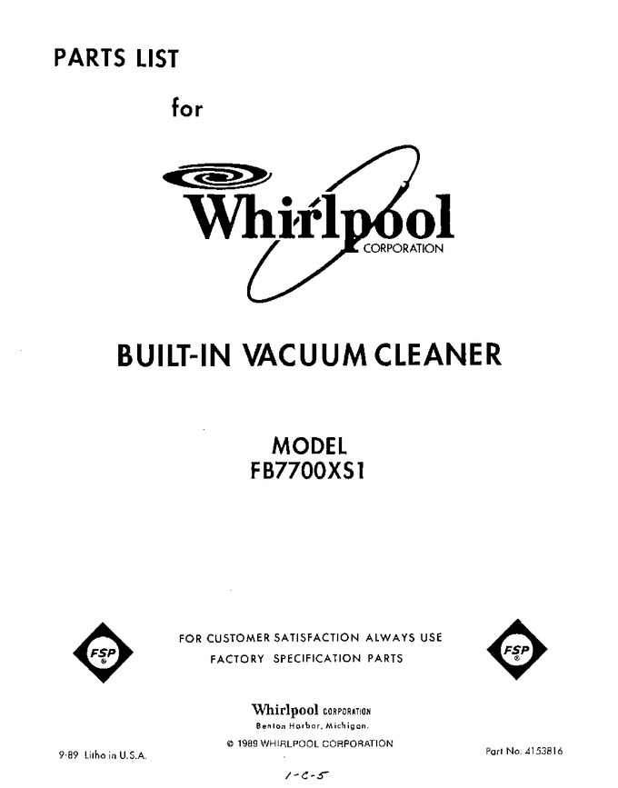 Diagram for FB7700XS1