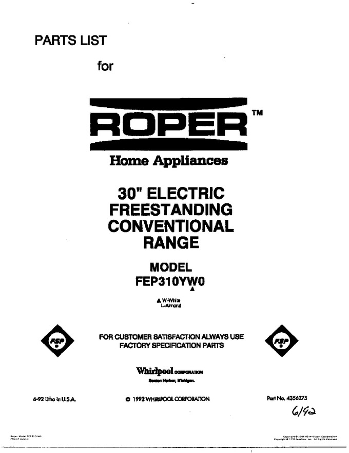 Diagram for FEP310YW0