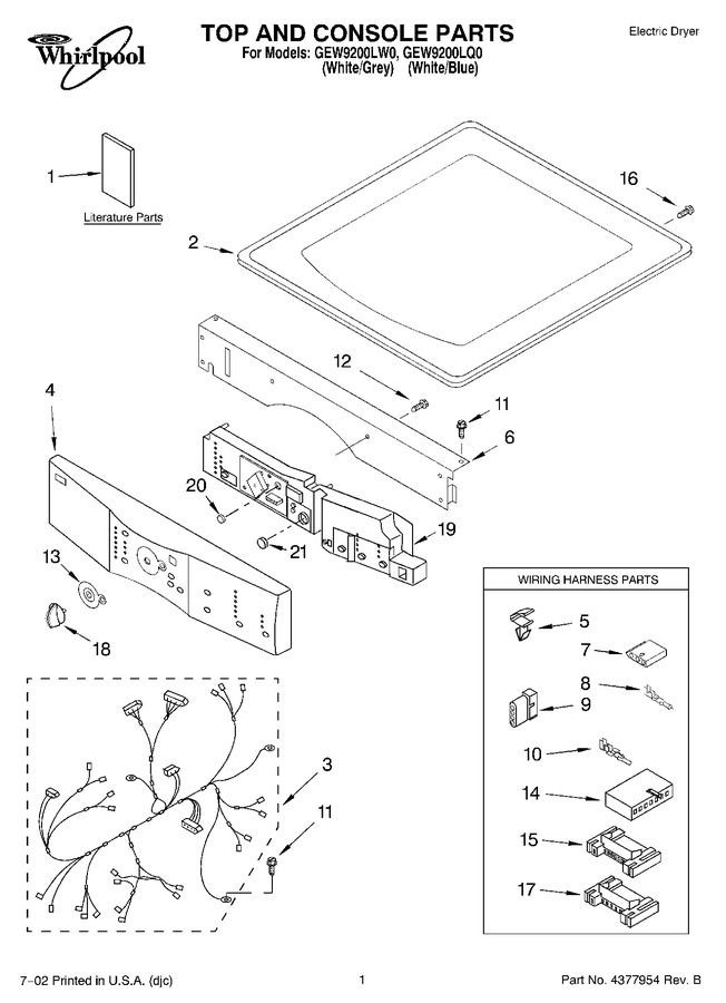 Diagram for GEW9200LW0