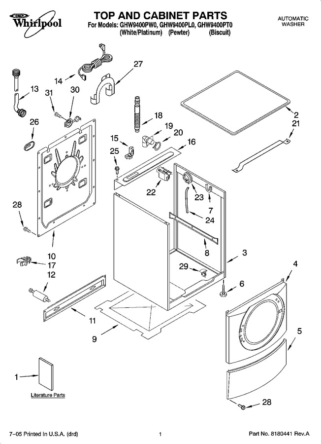 Diagram for GHW9400PW0