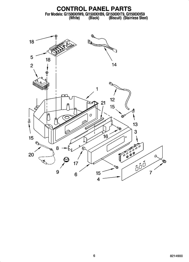Diagram for GI1500XHB9