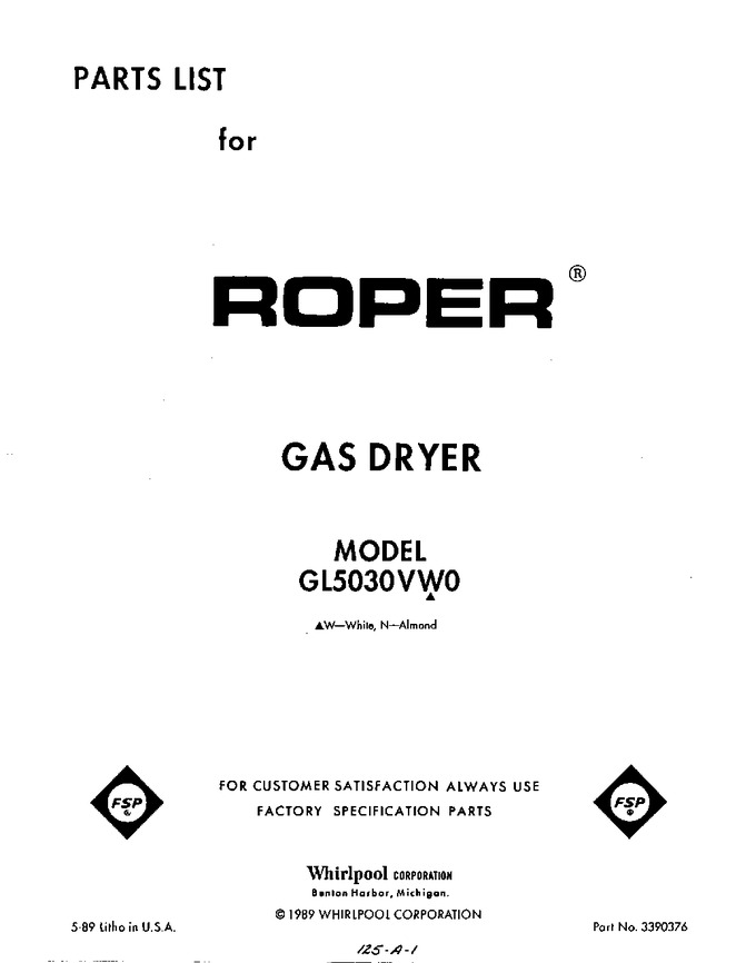Diagram for GL5030VW0