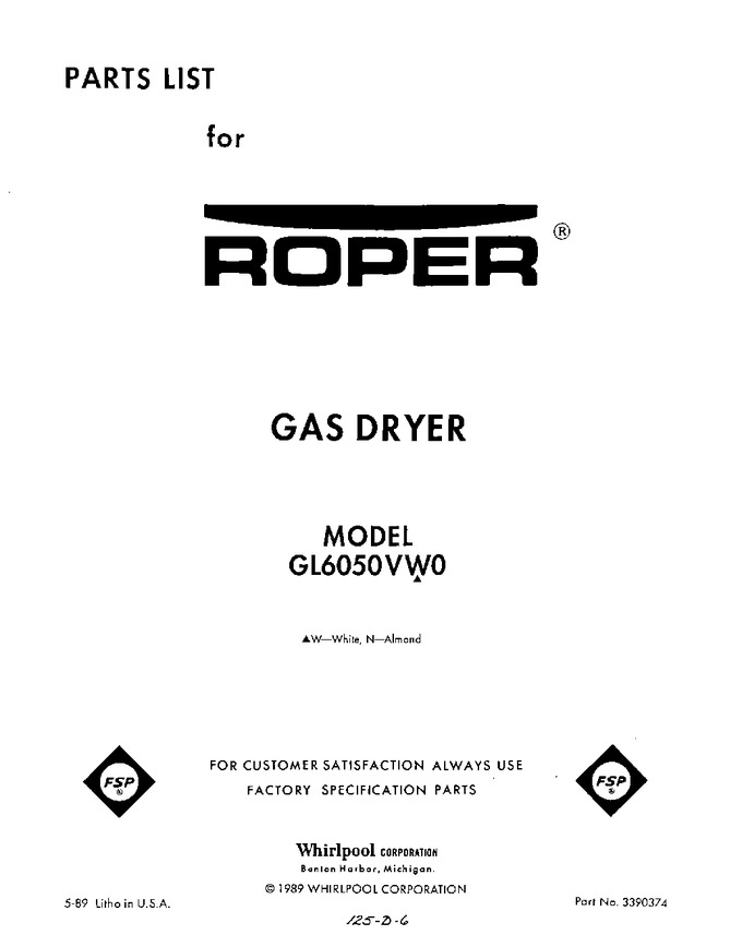 Diagram for GL6050VW0
