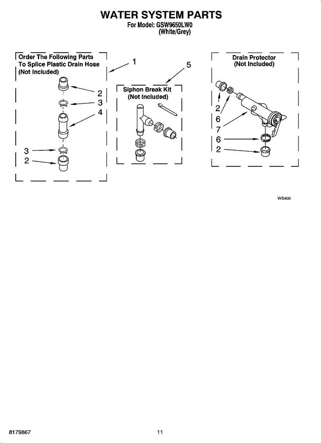 Diagram for GSW9650LW0