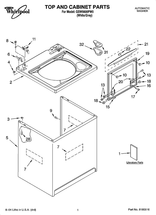 Diagram for GSW9800PW0