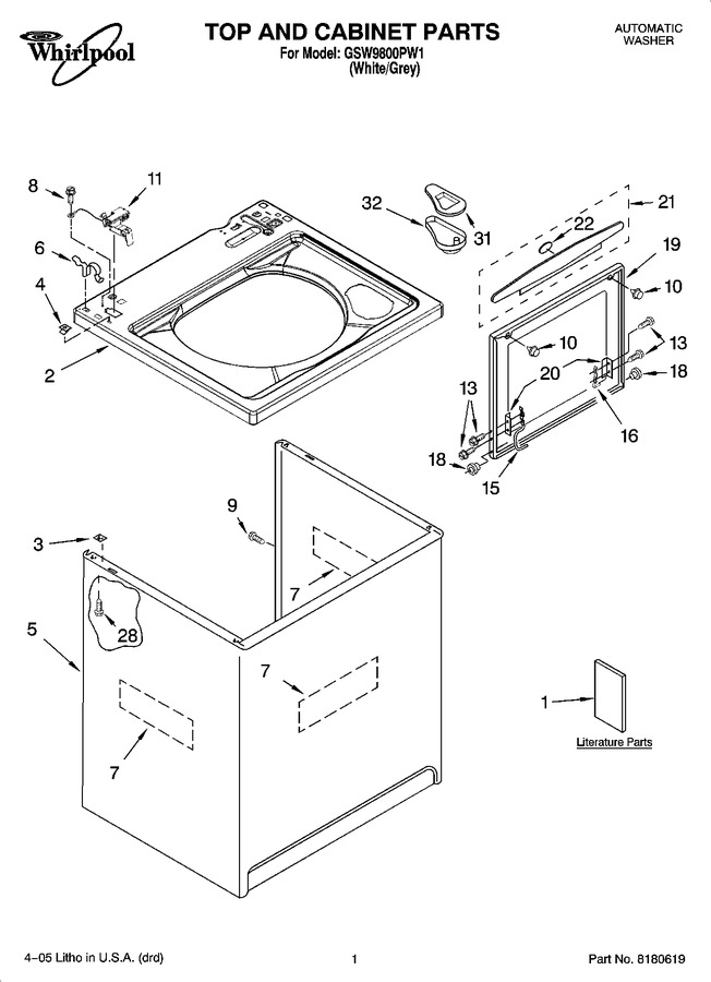 Diagram for GSW9800PW1