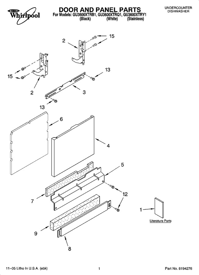 Diagram for GU3600XTRB1