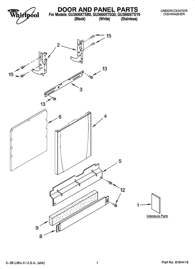 Diagram for GU3600XTSB0