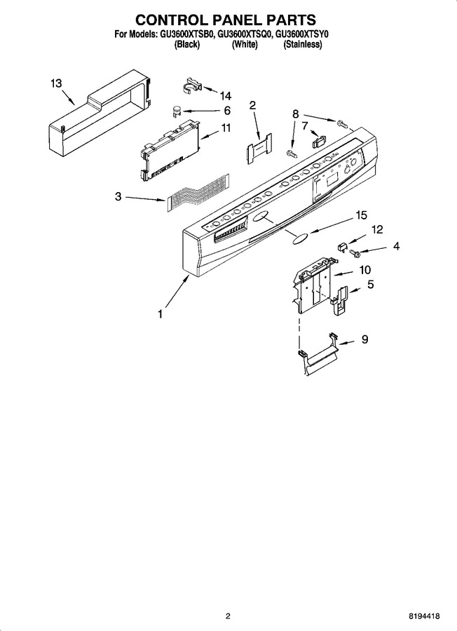 Diagram for GU3600XTSY0