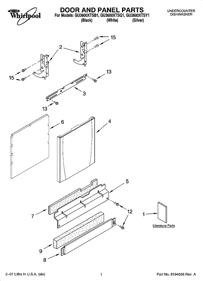 Diagram for GU3600XTSY1