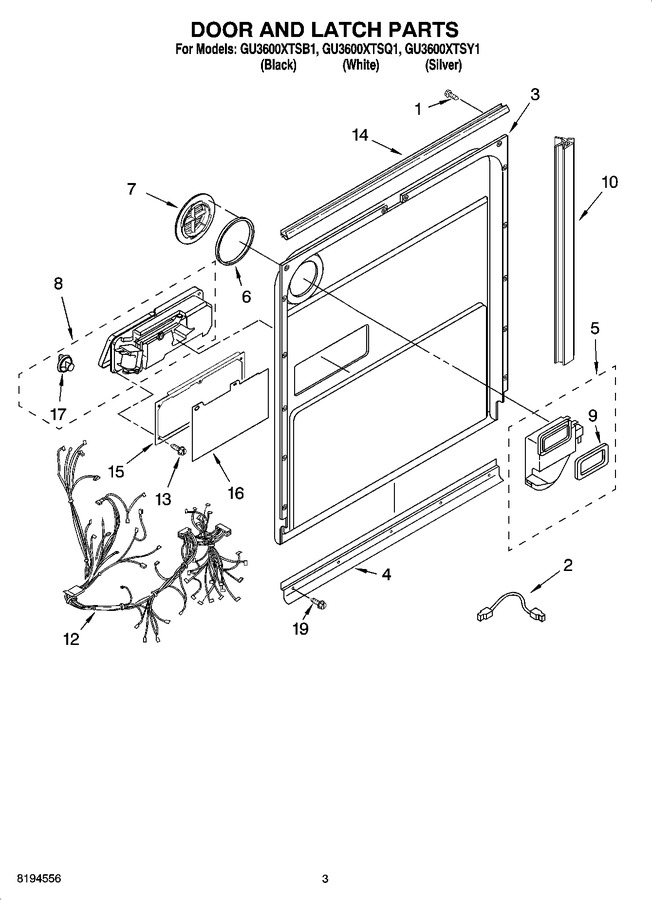 Diagram for GU3600XTSY1