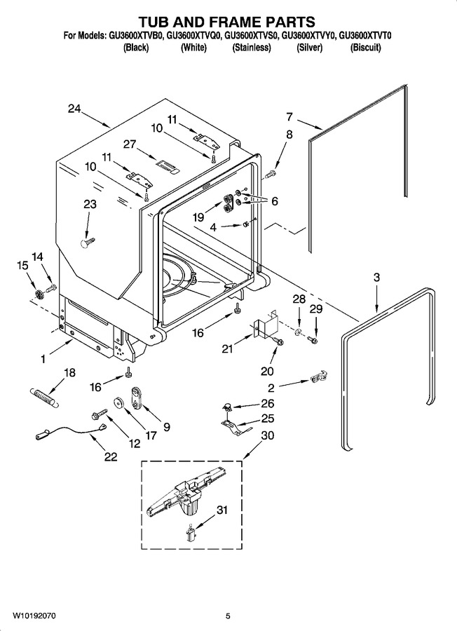 Diagram for GU3600XTVS0
