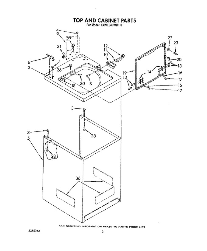 Diagram for KAWE540WAL0