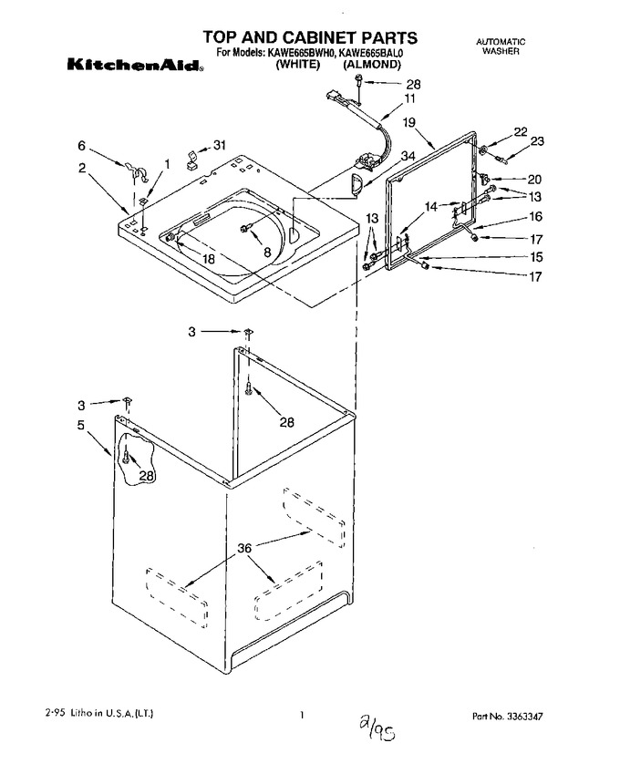 Diagram for KAWE665BWH0