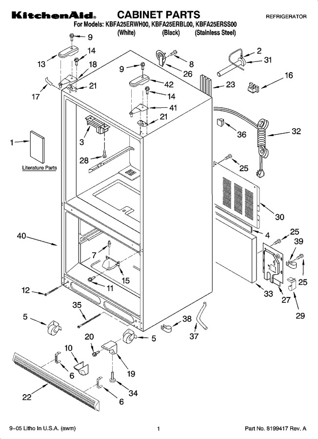 Diagram for KBFA25ERWH00
