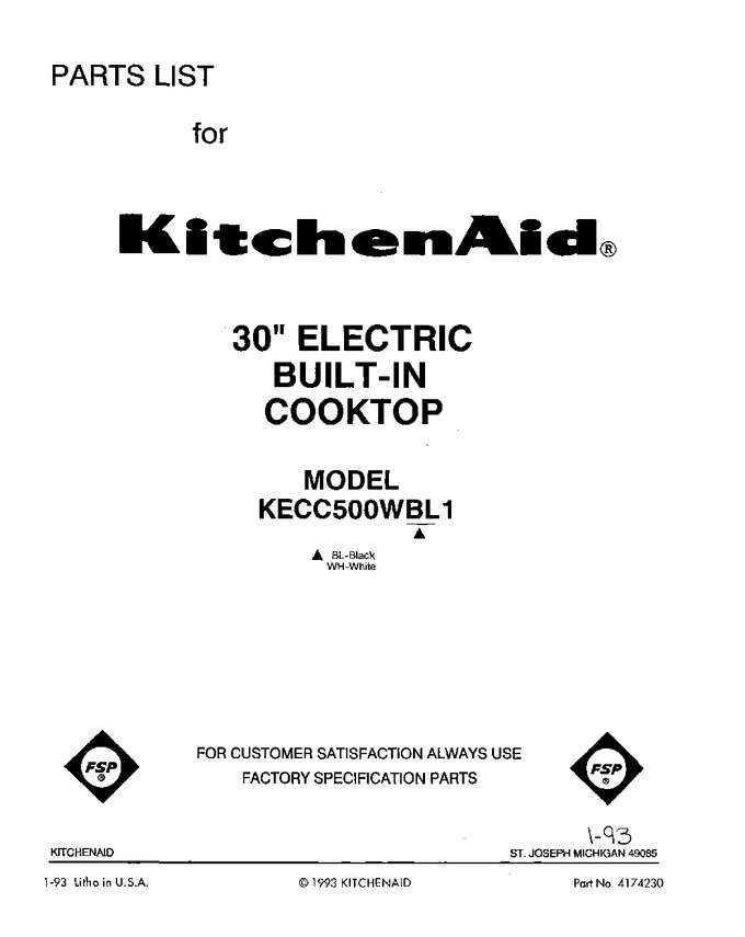 Diagram for KECC500WWH1