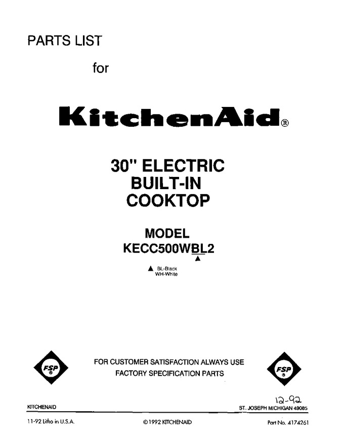 Diagram for KECC500WWH2