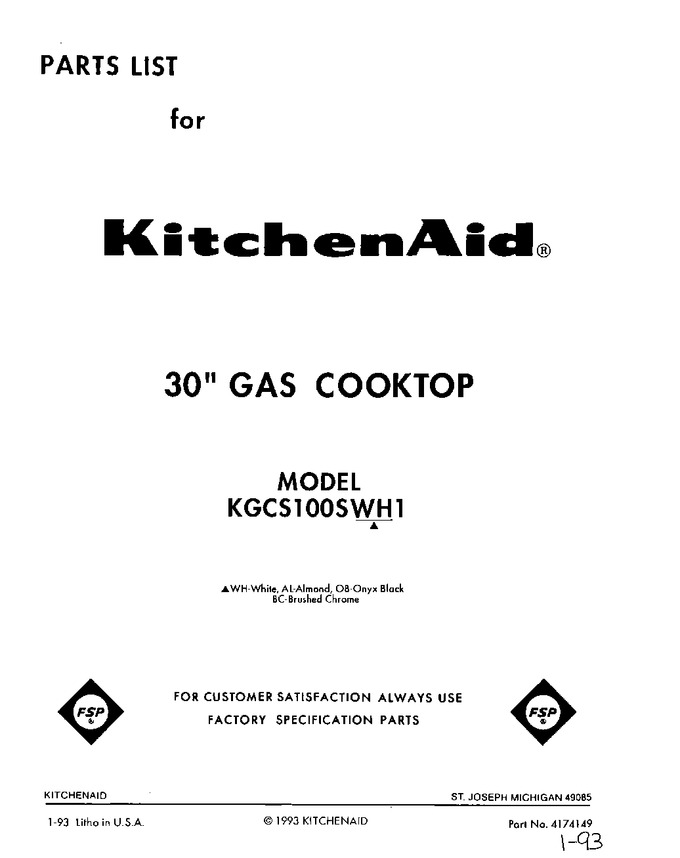 Diagram for KGCS100SWH1