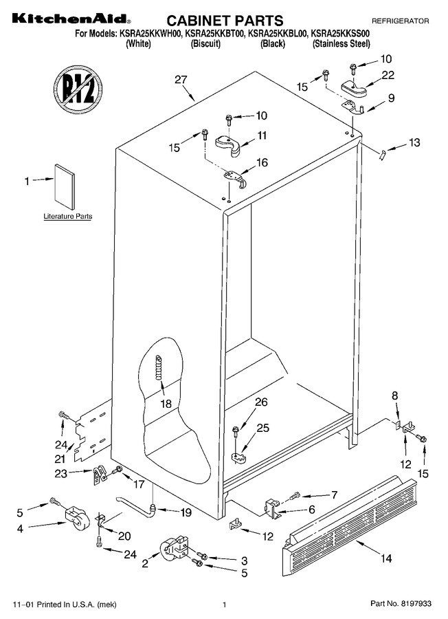 Diagram for KSRA25KKWH00