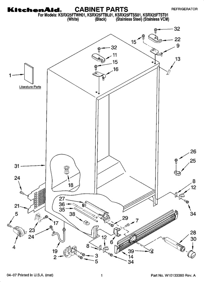 Diagram for KSRX25FTWH01