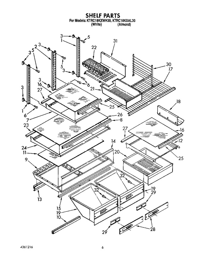 Diagram for KTRC18KXWH30