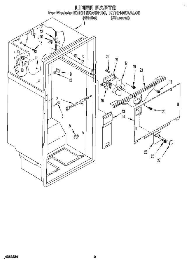 Diagram for KTRI18KAWH00