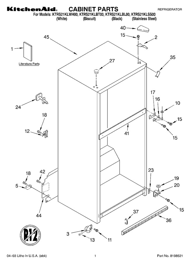Diagram for KTRS21KLWH00