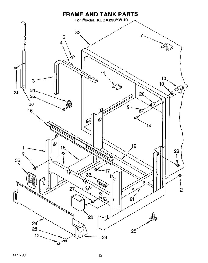 Diagram for KUDA230YWH0