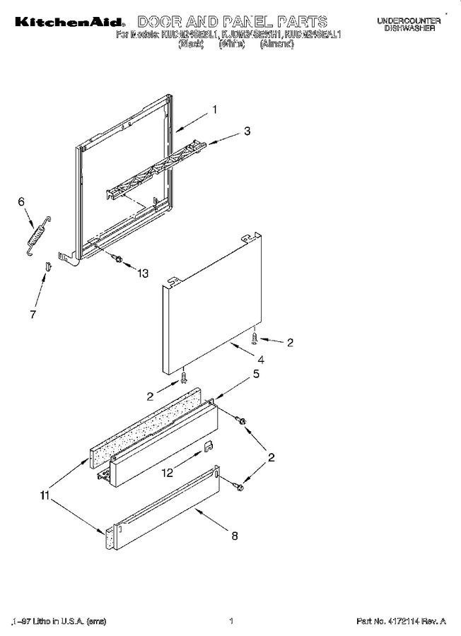 Diagram for KUDM24SEWH1