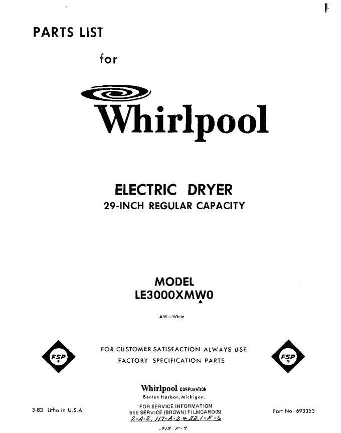 Diagram for LE3000XMW0
