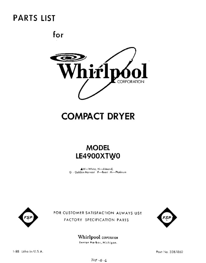 Diagram for LE4900XTW0