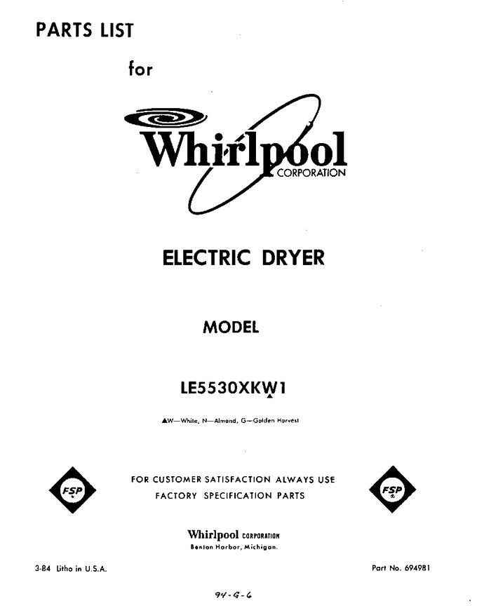 Diagram for LE5530XKW1