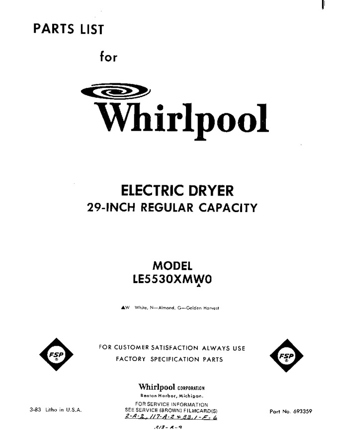 Diagram for LE5530XMW0