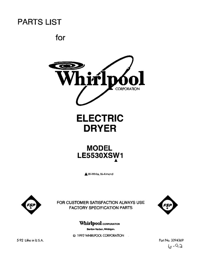 Diagram for LE5530XSW1