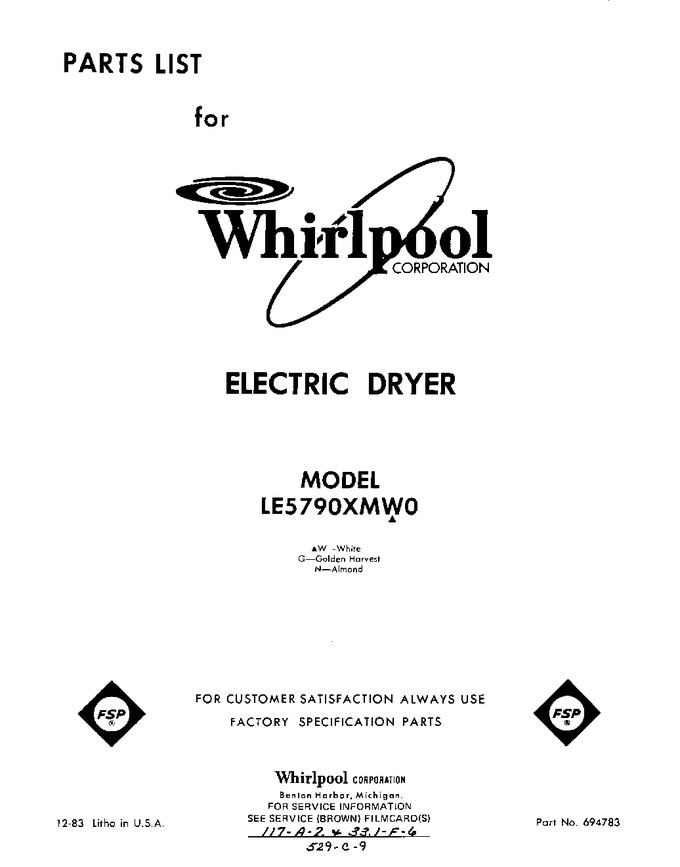 Diagram for LE5790XMW0