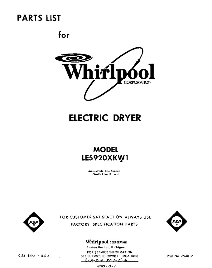 Diagram for LE5920XKW1