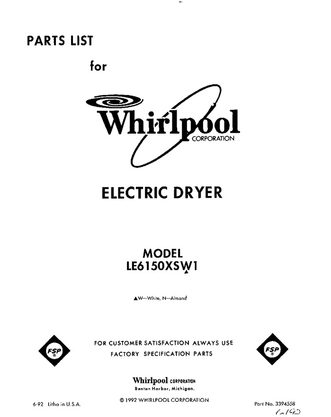 Diagram for LE6150XSW1