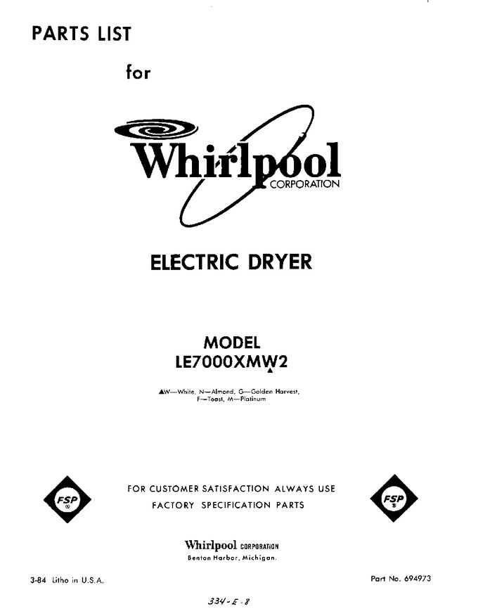 Diagram for LE7000XMW2