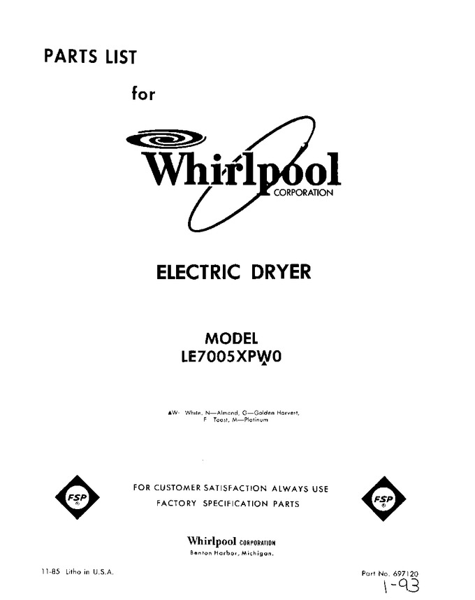 Diagram for LE7005XPW0